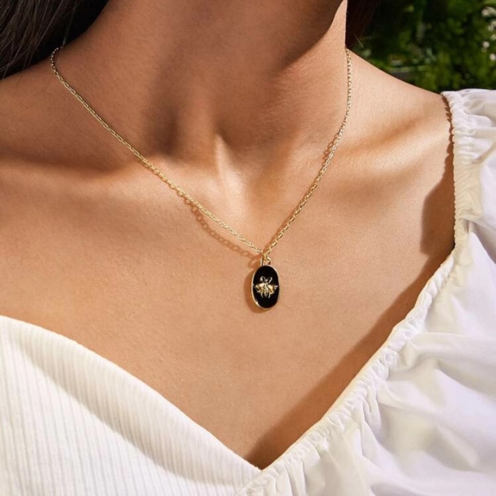 BOGO Gold Bee necklace pendent charm  jewelry cute